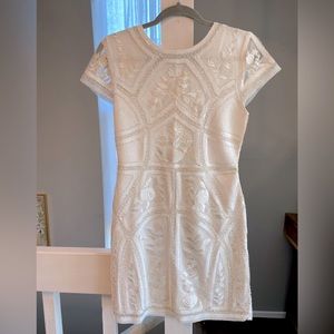 White sequin bodycon mini dress